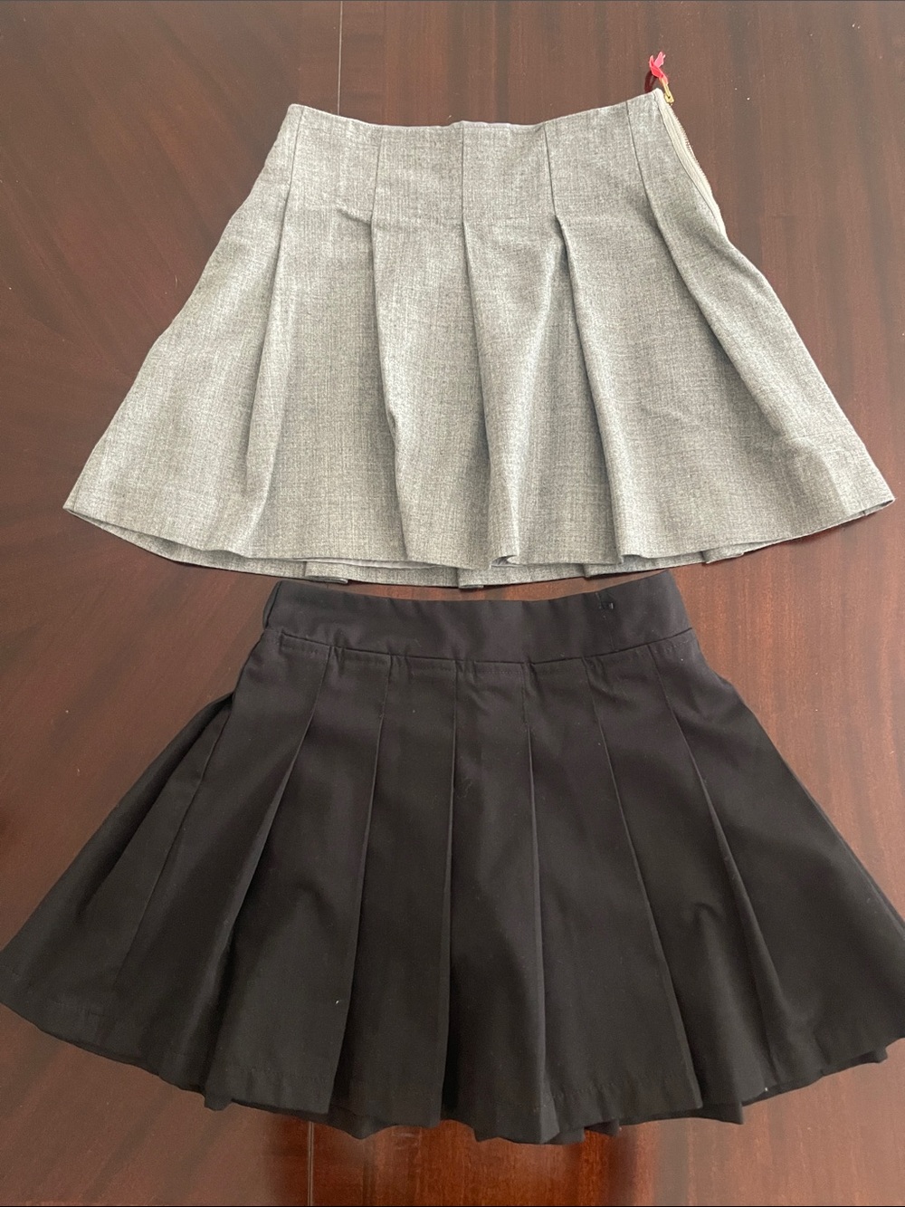 Gray and Black Pleated Mini Skirt Duo - Girl’s Skirts size 8